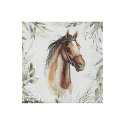 20 tovaglioli di carta a forma di cavallo 33x33cm, 3 veli
