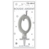 Bougie chiffre 0 métalique argent Bougie chiffre 0 métalique argent
