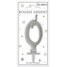 Candela numero 0 metallizzata argento