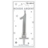 Bougie chiffre 1métalique argent Bougie chiffre 1métalique argent