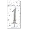 Candela numero 1 metallizzata argento