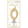 Bougie chiffre 0 métalique or Bougie chiffre 0 métalique or