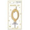 Bougie chiffre 0 métalique or