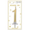 Bougie chiffre 1 métalique or Bougie chiffre 1 métalique or