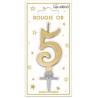 Bougie chiffre 5 métalique or Bougie chiffre 5 métalique or