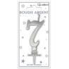 Bougie chiffre 7 métalique argent Bougie chiffre 7 métalique argent