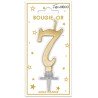 Bougie chiffre 7 métalique or