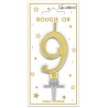 Bougie chiffre 9 métalique or Bougie chiffre 9 métalique or