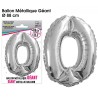 Palloncino gigante metallico Argento, 88cm Numero 0 Palloncino gigante metallico Argento, 88cm Numero 0
