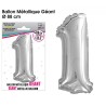Palloncino gigante numero 1 argento metallizzato Palloncino gigante numero 1 argento metallizzato