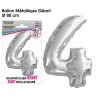 Ballon géant métallique Argent Chiffre 4 Ballon géant métallique Argent Chiffre 4