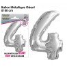 Palloncino gigante numero 4 argento metallizzato