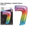 Metallic-Ballon 36cm Mehrfarbig Zahl 7