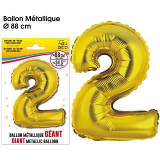 Riesiger Metallic-Goldballon, 88 cm, Nummer 2