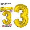 Palloncino gigante color oro metallizzato, 88 cm, numero 3 Palloncino gigante color oro metallizzato, 88 cm, numero 3
