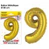 Ballon Géant Métallique Or, 88cm chiffre 9