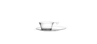 6 Tazzine da caffè espresso con piattino 9 cl, Tritan, trasparente