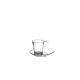 6 Tasses espresso avec sous-tasse 9cl, Tritan, tranparent