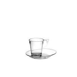 6 Tasses espresso avec sous-tasse 9cl, Tritan, tranparent