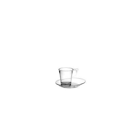 6 Tazzine da caffè espresso con piattino 9 cl, Tritan, trasparente