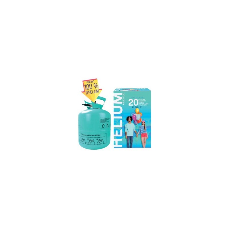 Bouteille hélium compressée 20 ballons (vendue sans ballon) Bouteille hélium compressée 20 ballons (vendue sans ballon)