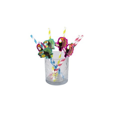 Set 6 Pailles en papier Toucan, 20cm