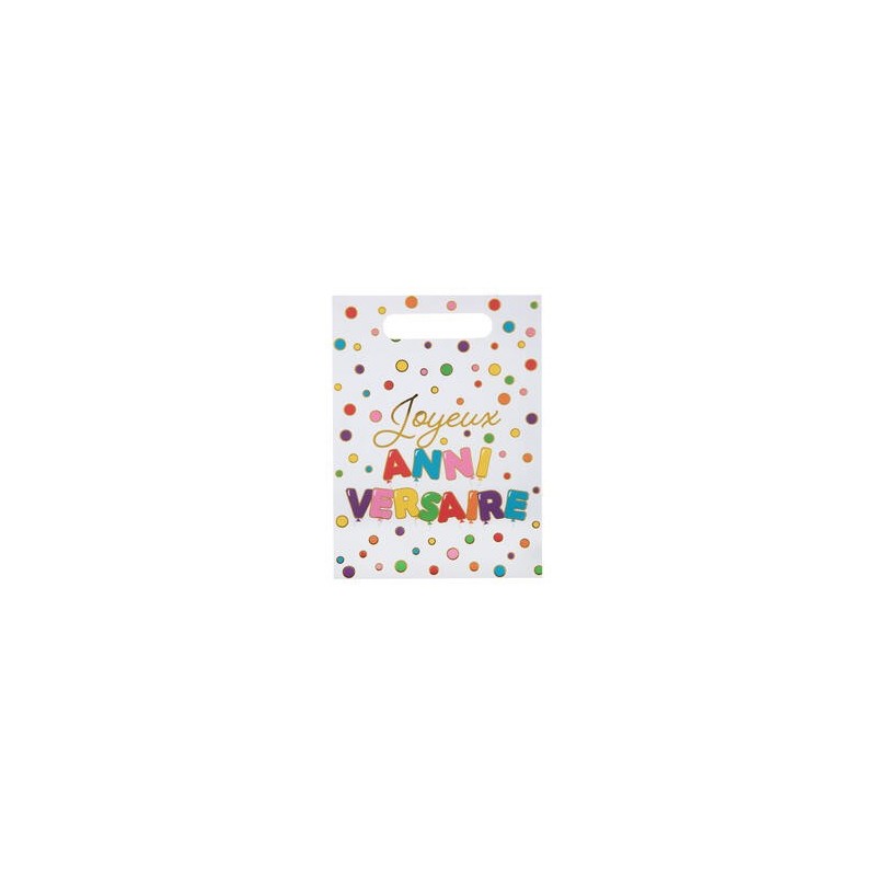 10 Sacs anniversaire en papier 16.5x23cm 10 Sacs anniversaire en papier 16.5x23cm
