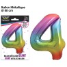 Ballon Géant Métallique multicolore, 88cm chiffre 4 Ballon Géant Métallique multicolore, 88cm chiffre 4