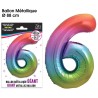Ballon Géant Métallique Multicolore, 88cm chiffre 6 Ballon Géant Métallique Multicolore, 88cm chiffre 6