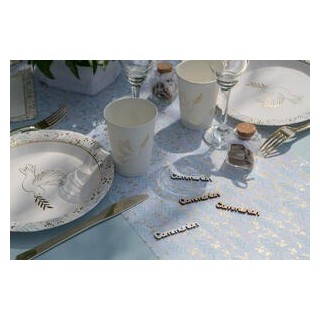 Déco à parsemer Communion or 6x2.1cm 10pièces