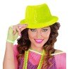 Chapeau à sequins jaune fluo