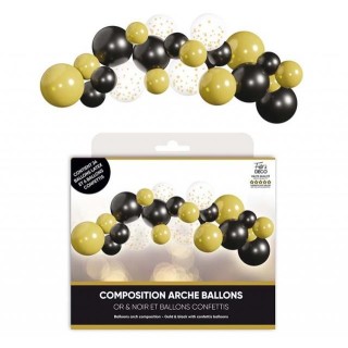 Arche de 30 ballons or et noir