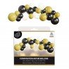 Arche de 30 ballons or et noir