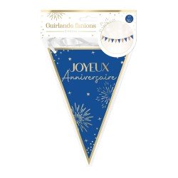 Ghirlanda di gagliardetti blu per feste, 3m