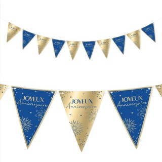 Guirlande fanions party bleu, 3m