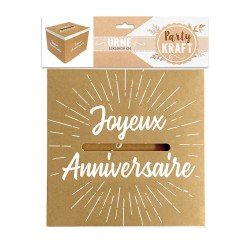 Urne en carton kraft "Joyeux anniversaire"