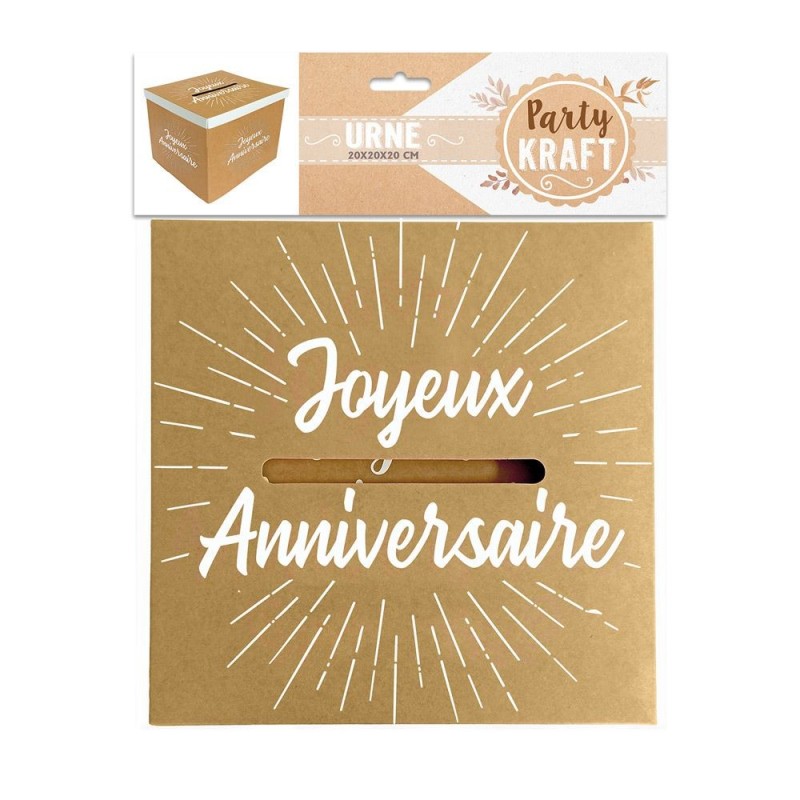 Urne en carton kraft "Joyeux anniversaire" Urne en carton kraft "Joyeux anniversaire"