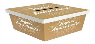 Urne en carton kraft "Joyeux anniversaire"