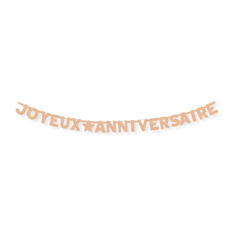 Guirlande lettres "Joyeux Anniversaire" en carton kraft, 3m Guirlande lettres "Joyeux Anniversaire" en carton kraft, 3m
