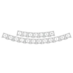 Bandierine "Buon compleanno" argento, 5 m