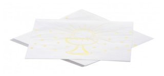20 SERVIETTES 3 PLIS COMMUNION OR METAL 33CM X 33CM