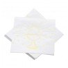 20 SERVIETTES 3 PLIS COMMUNION OR METAL 33CM X 33CM