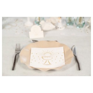 20 tovaglioli per la comunione a 3 veli color oro metallizzato 33 cm x 33 cm