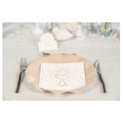 20 tovaglioli per la comunione a 3 veli color oro metallizzato 33 cm x 33 cm