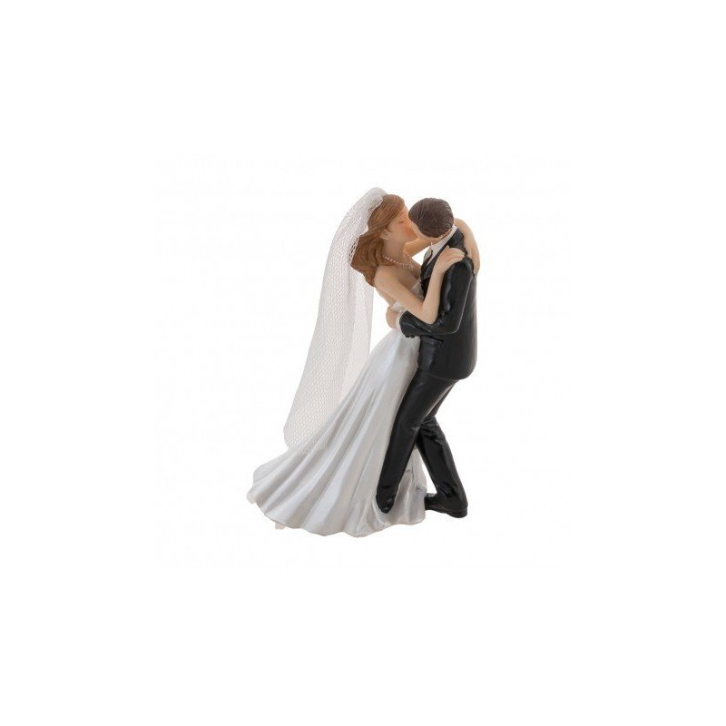 Figur eines Hochzeitspaares aus Harz, 8,7 cm x 6,3 cm x 13,1 cm