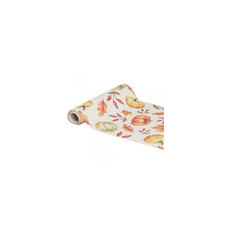 1 CHEMIN DE TABLE TISSU VINTAGE AUTOMNE 28CM X 3M