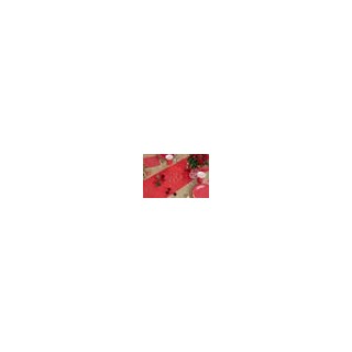 Chemin de table Flocon d'or rouge, 28cmx2.5m