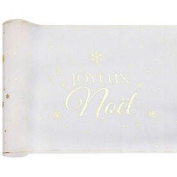 Runner da tavolo in fiocchi di oro avorio, 28cmx2,5 m