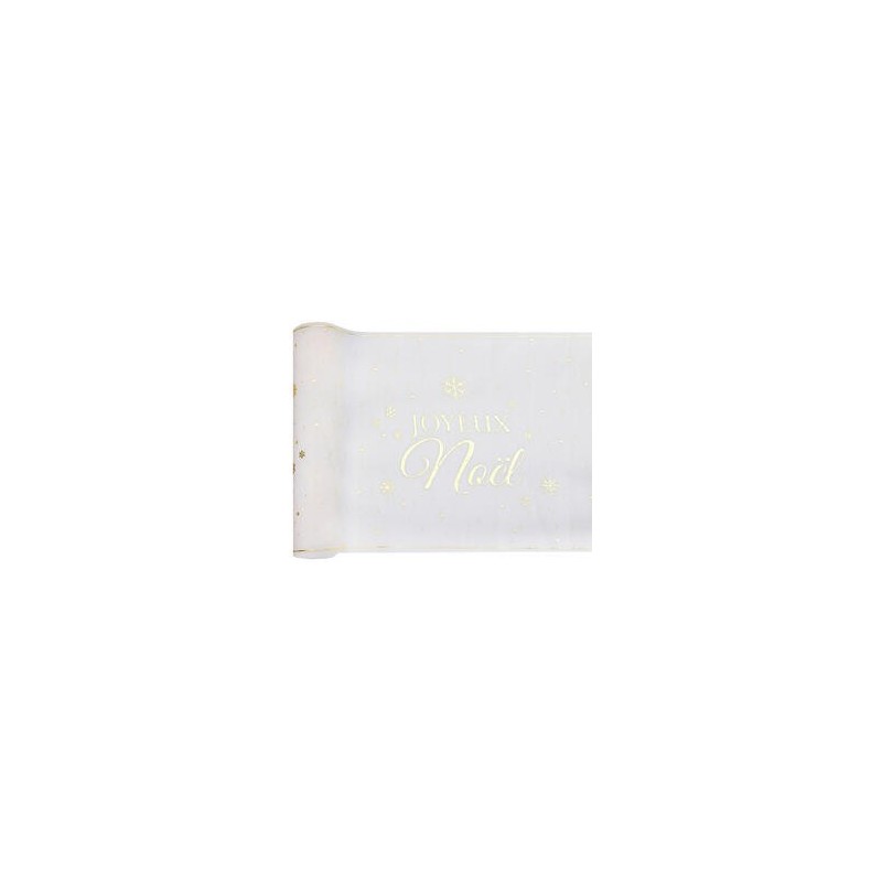 Chemin de table Flocon d'or ivoire, 28cmx2.5m Chemin de table Flocon d'or ivoire, 28cmx2.5m