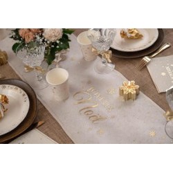 Chemin de table Flocon d'or ivoire, 28cmx2.5m